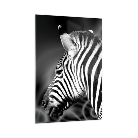 Obraz na szkle - Białe jest białe, a czarne jest czarne - 80x120cm - Zebra Czarno-Biały Zwierzęta - Nowoczesny szklany obraz na ścianę do salonu do sypialni ARTTOR ARTTOR