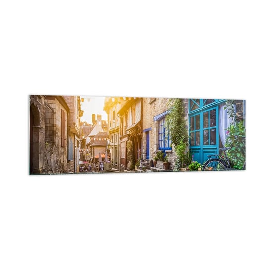 Obraz na szkle - Biały duch miasteczka - 160x50cm - Miasto Francja Architektura - Nowoczesny foto szklany obraz do salonu do sypialni ARTTOR ARTTOR