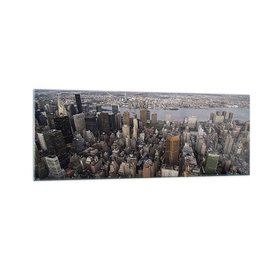 Obraz na szkle - Bijące serce naszych czasów - 140x50cm - Miasto Nowy Jork Manhattan - Nowoczesny szklany obraz do salonu do sypialni ARTTOR ARTTOR