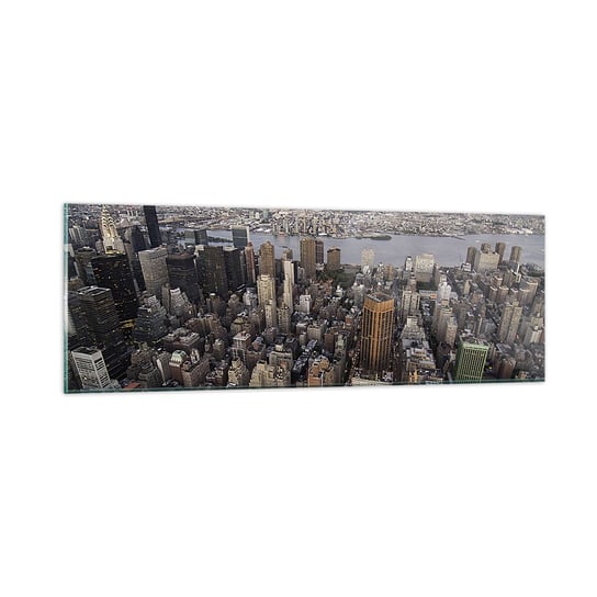 Obraz na szkle - Bijące serce naszych czasów - 90x30cm - Miasto Nowy Jork Manhattan - Nowoczesny szklany obraz do salonu do sypialni ARTTOR ARTTOR