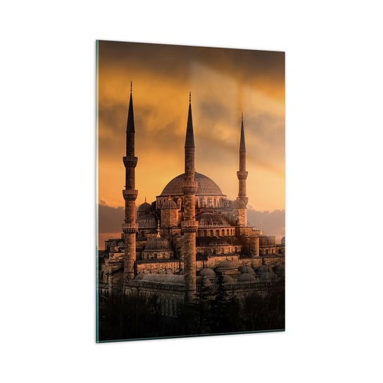 Obraz na szkle - Bóg jest wielki - 50x70cm - Architektura Meczet Stambuł - Nowoczesny szklany obraz do salonu do sypialni ARTTOR ARTTOR