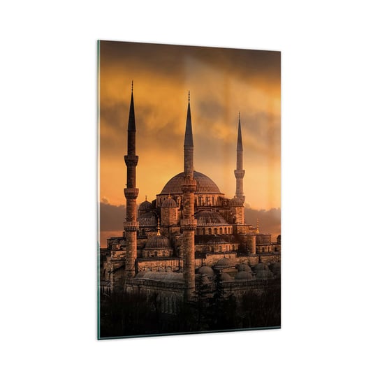 Obraz na szkle - Bóg jest wielki - 80x120cm - Architektura Meczet Stambuł - Nowoczesny szklany obraz na ścianę do salonu do sypialni ARTTOR ARTTOR