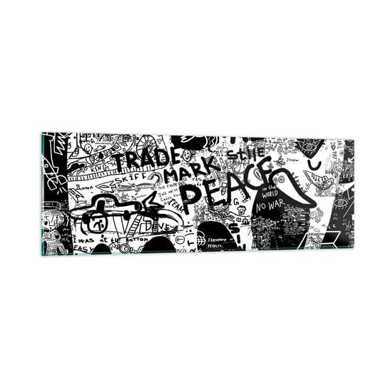 Obraz na szkle - Bogaty świat ulicy - 90x30cm - Graffiti Sztuka Grafika - Nowoczesny szklany obraz do salonu do sypialni ARTTOR ARTTOR