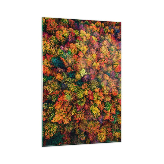 Obraz na szkle - Bukiet jesiennych drzew - 80x120cm - Krajobraz Las Drzewa - Nowoczesny szklany obraz na ścianę do salonu do sypialni ARTTOR ARTTOR