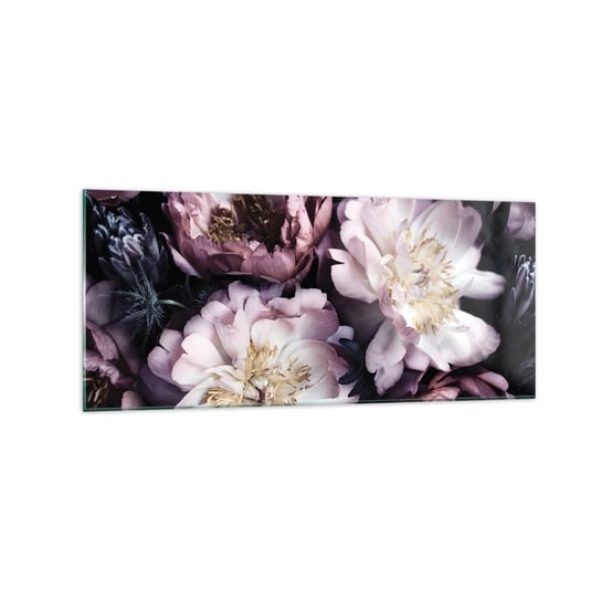 Obraz na szkle - Bukiet w dawnym stylu - 120x50cm - Piwonie Kwiaty Bukiet Kwiatów - Nowoczesny szklany obraz na ścianę do salonu do sypialni ARTTOR ARTTOR