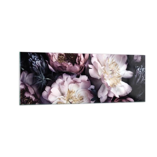 Obraz na szkle - Bukiet w dawnym stylu - 140x50cm - Piwonie Kwiaty Bukiet Kwiatów - Nowoczesny szklany obraz do salonu do sypialni ARTTOR ARTTOR