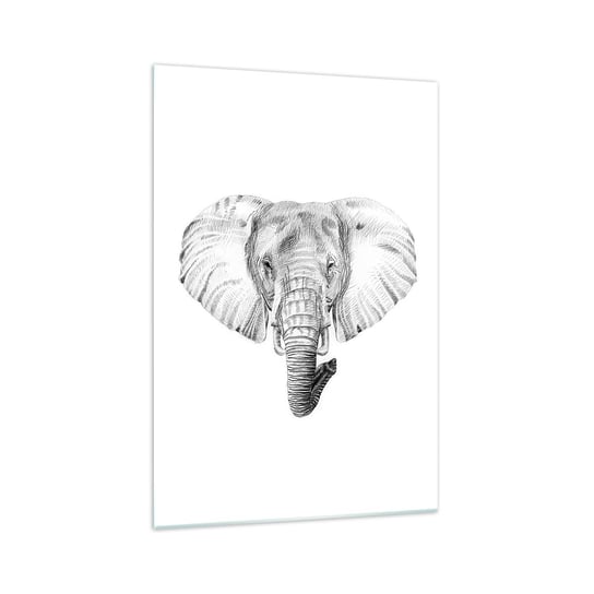 Obraz na szkle - "Był sobie słoń, wielki jak - słoń" - 70x100cm - Zwierzęta Słoń Grafika - Nowoczesny foto szklany obraz do salonu do sypialni ARTTOR ARTTOR