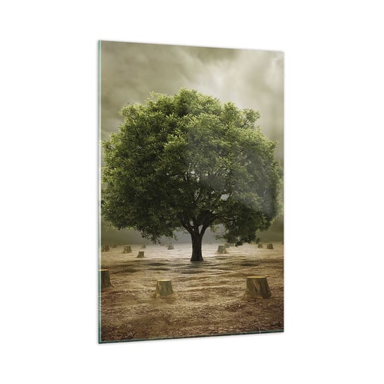 Obraz na szkle - Cała nadzieja - 80x120cm - Krajobraz Natura Drzewo - Nowoczesny szklany obraz na ścianę do salonu do sypialni ARTTOR ARTTOR