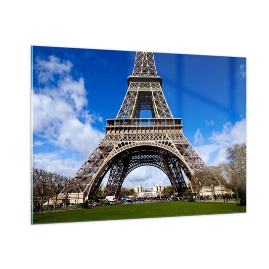 Obraz na szkle - Cały Paryż u jej stóp - 100x70cm - Wieża Eiffla Paryż Architektura - Nowoczesny foto szklany obraz do salonu do sypialni ARTTOR ARTTOR