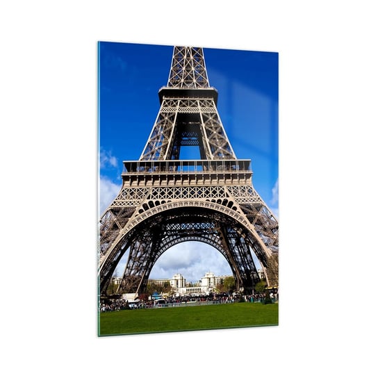 Obraz na szkle - Cały Paryż u jej stóp - 70x100cm - Wieża Eiffla Paryż Architektura - Nowoczesny foto szklany obraz do salonu do sypialni ARTTOR ARTTOR