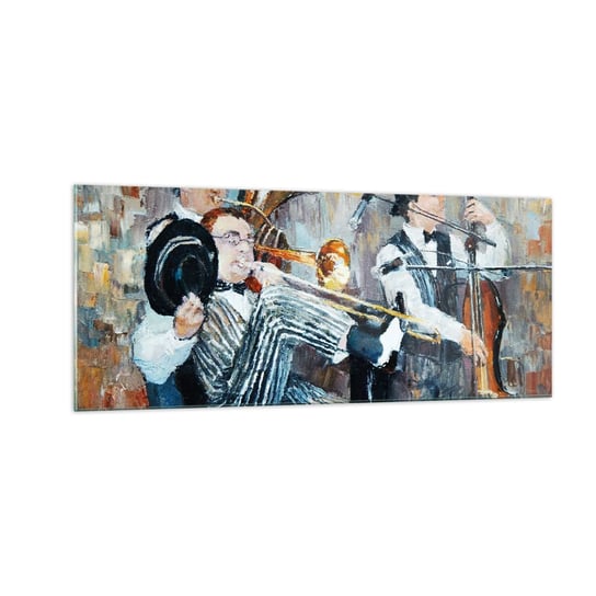 Obraz na szkle - Cały ten jazz - 100x40cm - Muzyka Zespół Muzyczny Instrumenty Muzyczne - Nowoczesny foto szklany obraz do salonu do sypialni ARTTOR ARTTOR