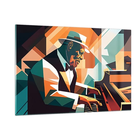 Obraz na szkle - Cały ten jazz - 120x80cm - Fortepian Pianino Kubizm - Nowoczesny szklany obraz na ścianę do salonu do sypialni ARTTOR ARTTOR