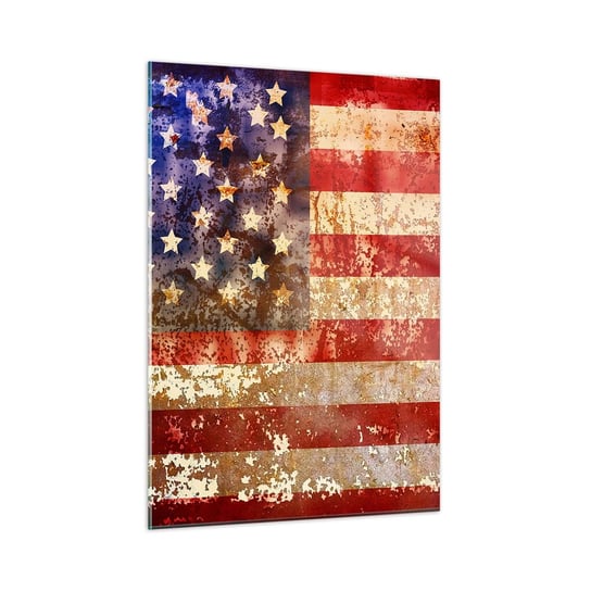 Obraz na szkle - Chwała nie przemija - 50x70cm - Ameryka Flaga Amerykańska Grafika - Nowoczesny szklany obraz do salonu do sypialni ARTTOR ARTTOR
