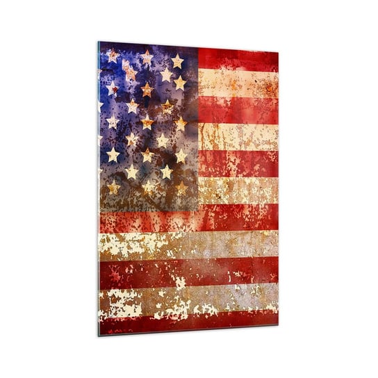 Obraz na szkle - Chwała nie przemija - 70x100cm - Ameryka Flaga Amerykańska Grafika - Nowoczesny foto szklany obraz do salonu do sypialni ARTTOR ARTTOR