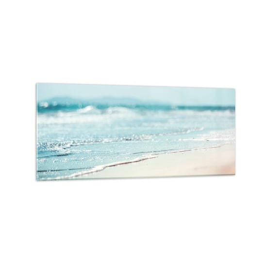 Obraz na szkle - Ciepło i szum - 120x50cm - Brzeg Morza Plaża Morze - Nowoczesny szklany obraz na ścianę do salonu do sypialni ARTTOR ARTTOR