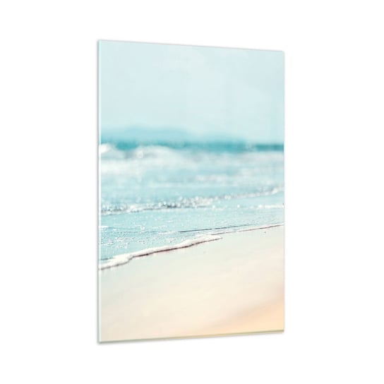 Obraz na szkle - Ciepło i szum - 80x120cm - Brzeg Morza Plaża Morze - Nowoczesny szklany obraz na ścianę do salonu do sypialni ARTTOR ARTTOR