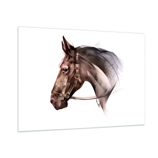 Obraz na szkle - Co za wdzięk - 100x70cm - Zwierzęta Głowa Konia Koń - Nowoczesny foto szklany obraz do salonu do sypialni ARTTOR ARTTOR
