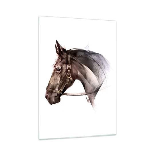 Obraz na szkle - Co za wdzięk - 50x70cm - Zwierzęta Głowa Konia Koń - Nowoczesny szklany obraz do salonu do sypialni ARTTOR ARTTOR