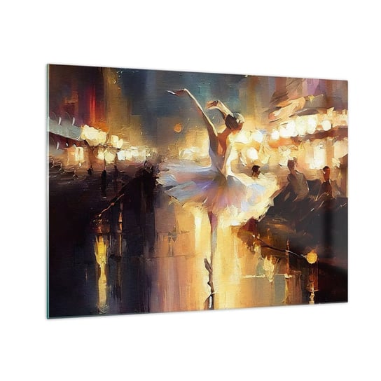 Obraz na szkle - Cud na ulicy - 70x50cm - Baletnica Taniec Farba Olejna - Nowoczesny szklany obraz do salonu do sypialni ARTTOR ARTTOR