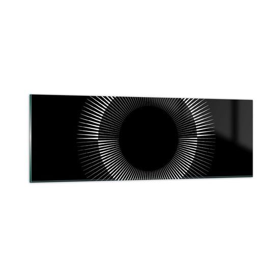 Obraz na szkle - Czarne Słońce - 90x30cm - Ciemny Słońce Koło - Nowoczesny szklany obraz do salonu do sypialni ARTTOR ARTTOR
