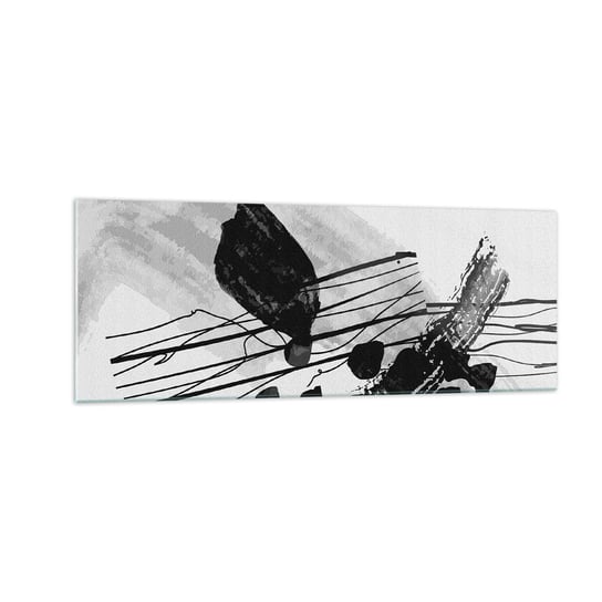Obraz na szkle - Czarno-biała abstrakcja organiczna - 140x50cm - Abstrakcja Nowoczesny Sztuka - Nowoczesny szklany obraz do salonu do sypialni ARTTOR ARTTOR