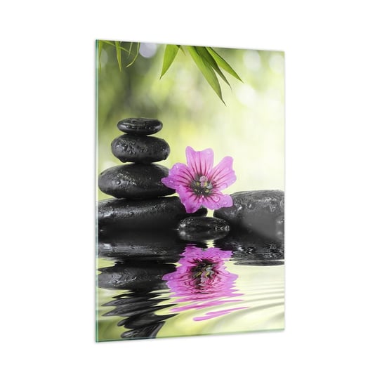Obraz na szkle - Czas dla duszy - 50x70cm - Kwiat Kultura Bambus - Nowoczesny szklany obraz do salonu do sypialni ARTTOR ARTTOR