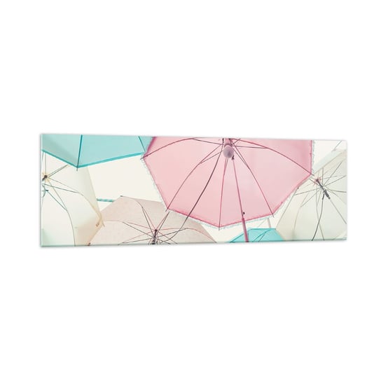 Obraz na szkle - Czasem słońce, czasem deszcz - 160x50cm - Parasol Kolorowe Parasole Inspiracja - Nowoczesny foto szklany obraz do salonu do sypialni ARTTOR ARTTOR