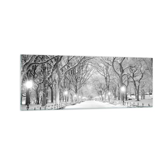 Obraz na szkle - Cztery pory roku – zima - 140x50cm - Śnieg Zima Park - Nowoczesny szklany obraz do salonu do sypialni ARTTOR ARTTOR