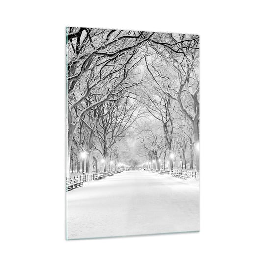 Obraz na szkle - Cztery pory roku – zima - 50x70cm - Śnieg Zima Park - Nowoczesny szklany obraz do salonu do sypialni ARTTOR ARTTOR