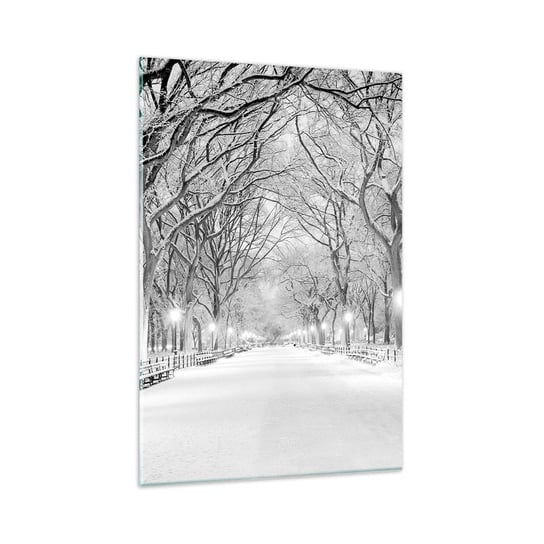 Obraz na szkle - Cztery pory roku – zima - 80x120cm - Śnieg Zima Park - Nowoczesny szklany obraz na ścianę do salonu do sypialni ARTTOR ARTTOR