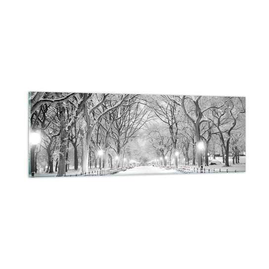 Obraz na szkle - Cztery pory roku – zima - 90x30cm - Śnieg Zima Park - Nowoczesny szklany obraz do salonu do sypialni ARTTOR ARTTOR