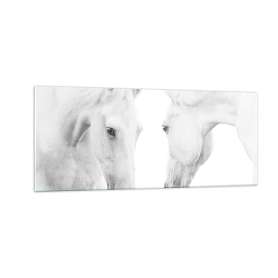 Obraz na szkle - Czy to jest przyjaźń…? - 100x40cm - Konie Natura Zwierzęta - Nowoczesny foto szklany obraz do salonu do sypialni ARTTOR ARTTOR