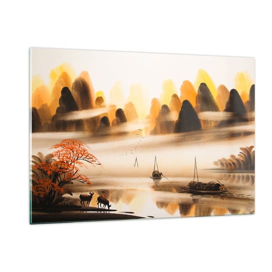 Obraz na szkle - Dalej niż na Dalekim Wschodzie - 120x80cm - Chiny Pejzaż Azja - Nowoczesny szklany obraz na ścianę do salonu do sypialni ARTTOR ARTTOR