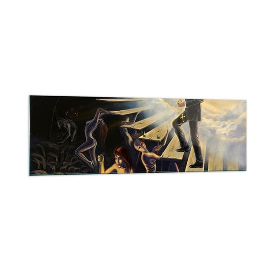 Obraz na szkle - Dantejska wędrówka ku światłu - 160x50cm - Abstrakcja Fantasy Ludzie - Nowoczesny foto szklany obraz do salonu do sypialni ARTTOR ARTTOR