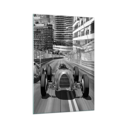 Obraz na szkle - Dawno temu w Monte Carlo - 70x100cm - Motoryzacja Wyścig Vintage - Nowoczesny foto szklany obraz do salonu do sypialni ARTTOR ARTTOR