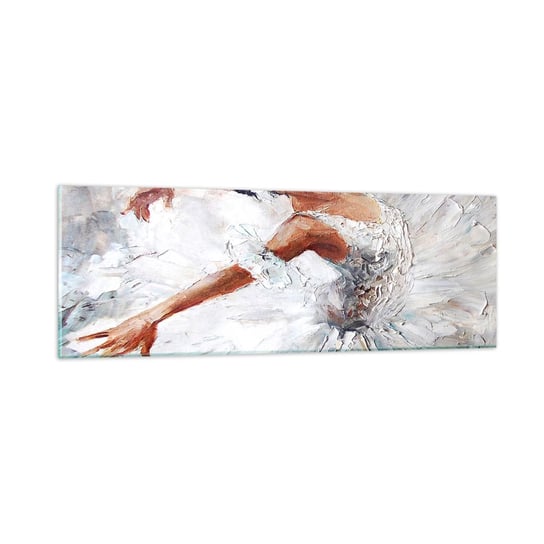 Obraz na szkle - Delikatna i lekka jak tiul - 90x30cm - Baletnica Taniec Balet - Nowoczesny szklany obraz do salonu do sypialni ARTTOR ARTTOR