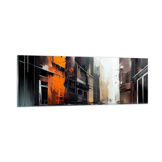 Obraz na szkle - Deszczowy dzień - 90x30cm - Architektura Sztuka Nowoczesna Miasto - Nowoczesny szklany obraz do salonu do sypialni ARTTOR ARTTOR