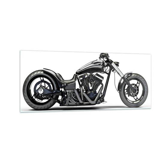 Obraz na szkle - Dla kochających wolność - 100x40cm - Motoryzacja Motocykl Chopper - Nowoczesny foto szklany obraz do salonu do sypialni ARTTOR ARTTOR