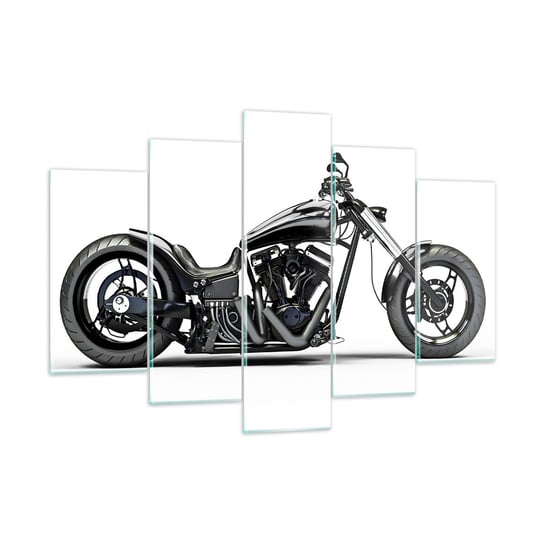 Obraz na szkle - Dla kochających wolność - 150x100 cm - Obraz nowoczesny - Motoryzacja, Motocykl, Chopper, 3D, Chromowane Elementy - GEA150x100-2512 ARTTOR