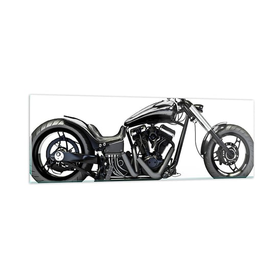 Obraz na szkle - Dla kochających wolność - 90x30cm - Motoryzacja Motocykl Chopper - Nowoczesny szklany obraz do salonu do sypialni ARTTOR ARTTOR