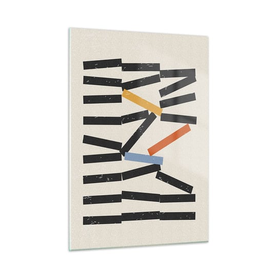 Obraz na szkle - Domino – kompozycja - 50x70cm - Minimalizm Hipster Współczesny - Nowoczesny szklany obraz do salonu do sypialni ARTTOR ARTTOR