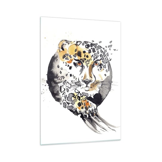 Obraz na szkle - Drapieżna uroda - 50x70cm - Zwierzęta Pantera Natura - Nowoczesny szklany obraz do salonu do sypialni ARTTOR ARTTOR