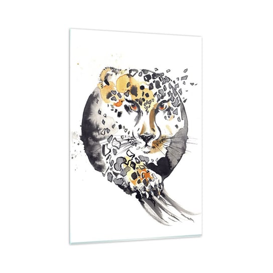 Obraz na szkle - Drapieżna uroda - 80x120cm - Zwierzęta Pantera Natura - Nowoczesny szklany obraz na ścianę do salonu do sypialni ARTTOR ARTTOR