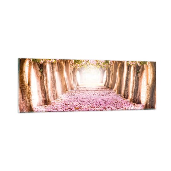 Obraz na szkle - Droga do raju - 90x30cm - Krajobraz Kwiaty Drzewo - Nowoczesny szklany obraz do salonu do sypialni ARTTOR ARTTOR