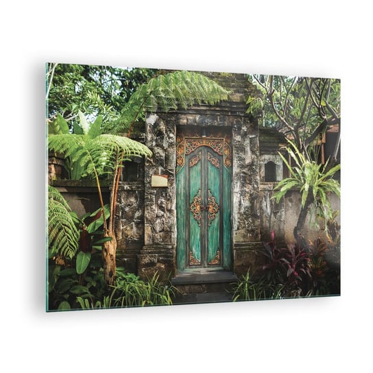 Obraz na szkle - Drzwi do egzotycznego świata - 70x50cm - Drzwi Z Ornamentem Architektura Tajemnica - Nowoczesny szklany obraz do salonu do sypialni ARTTOR ARTTOR