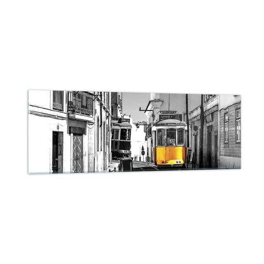 Obraz na szkle - Duch Lizbony - 90x30cm - Miasto Lizbona Architektura - Nowoczesny szklany obraz do salonu do sypialni ARTTOR ARTTOR
