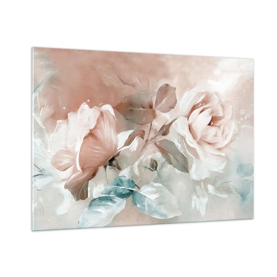 Obraz na szkle - Duch romantyzmu - 100x70cm - Kwiaty Romantyczny Róże - Nowoczesny foto szklany obraz do salonu do sypialni ARTTOR ARTTOR