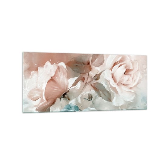 Obraz na szkle - Duch romantyzmu - 120x50cm - Kwiaty Romantyczny Róże - Nowoczesny szklany obraz na ścianę do salonu do sypialni ARTTOR ARTTOR