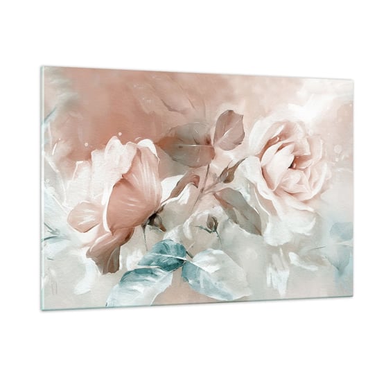 Obraz na szkle - Duch romantyzmu - 120x80cm - Kwiaty Romantyczny Róże - Nowoczesny szklany obraz na ścianę do salonu do sypialni ARTTOR ARTTOR