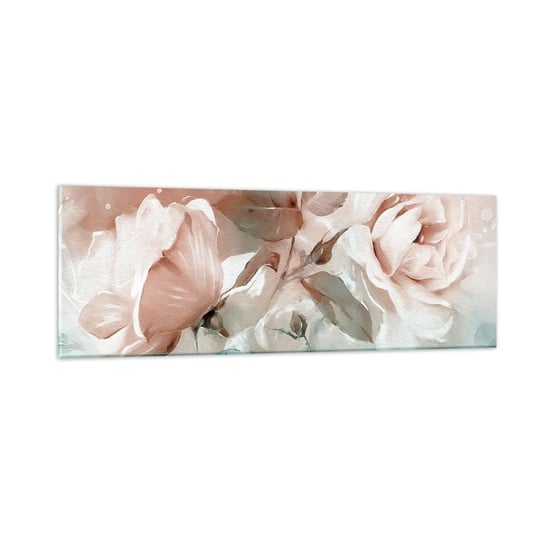 Obraz na szkle - Duch romantyzmu - 90x30cm - Kwiaty Romantyczny Róże - Nowoczesny szklany obraz do salonu do sypialni ARTTOR ARTTOR